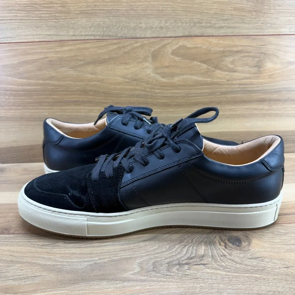 Greats‎ Brooklyn Sneakers Mens 11 Black Suede and Leather Low Top Modern Casual